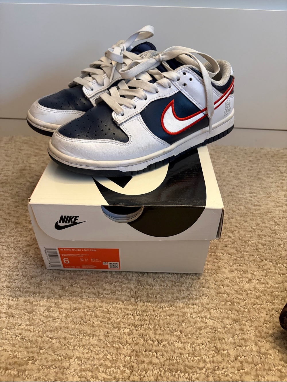 Nike Women's Sneakers White Navy with Red Accents